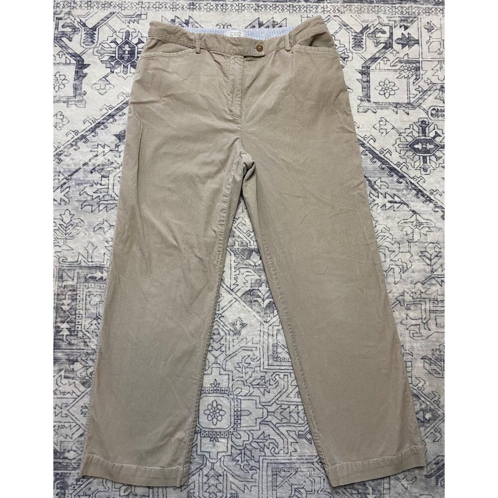 Christopher & Banks Khaki Corduroy Stretch Pants Womens Size 14 Cotton Stretch‎
